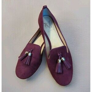 VC Signature Nancy Shoes Womens 7M Purple Suede Leather Tassels Heels